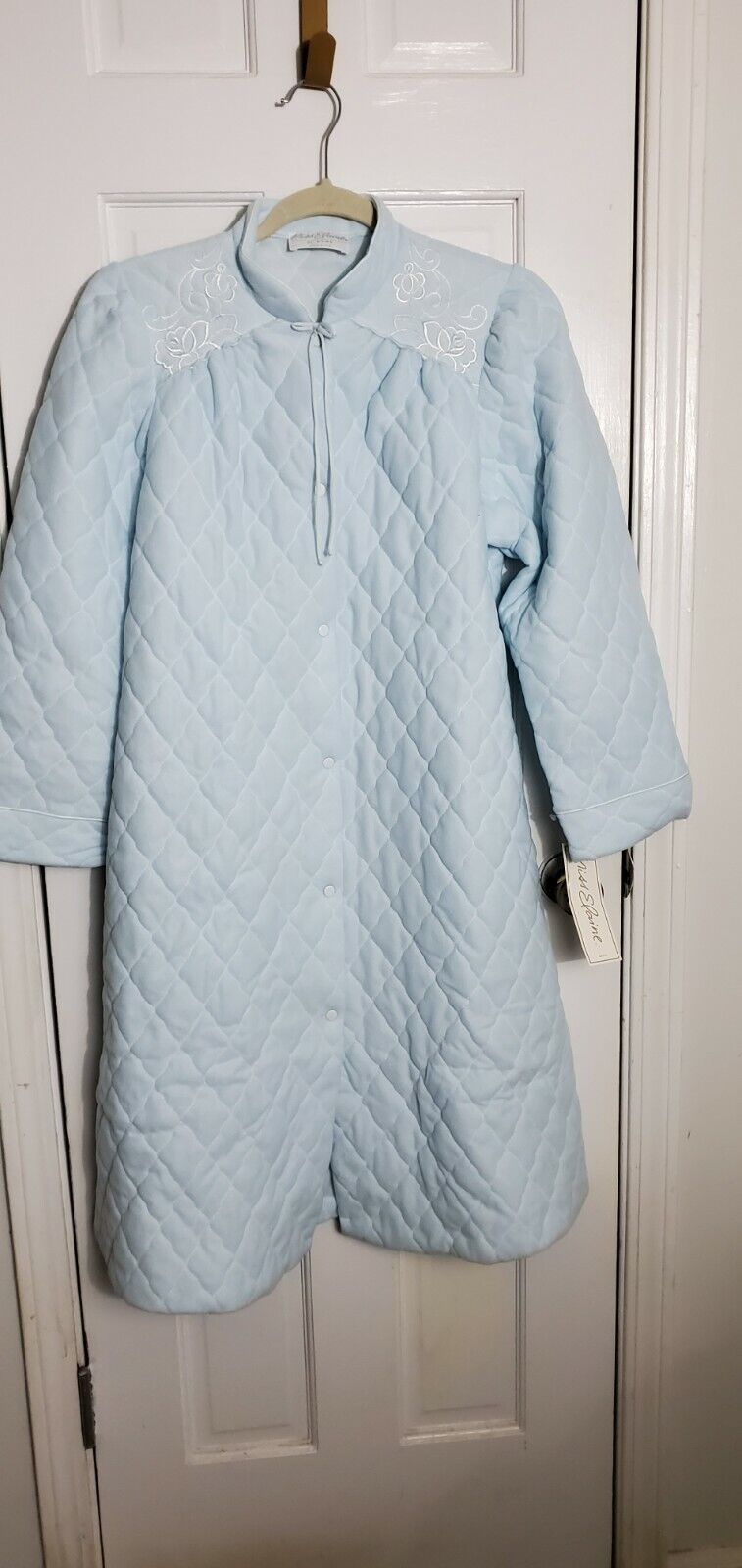 NEW Vintage Miss Elaine Blue Quilted Bathrobe Dressin… - Gem