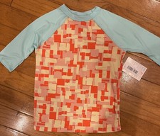 NWT Lularoe Girls SLOAN Shirt Block Print Yellow Orange Pink Seafoam Green 6 8