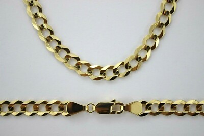 14K massives Gold kubanische Gliederkette Halskette Armband Herren Damen 5,5 mm Größen 7''~30''