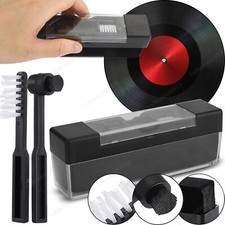 Vinyl LP Record Cleaner Set Stylus Velvet Anti-Static Cleaning Dust Brush Kit US
