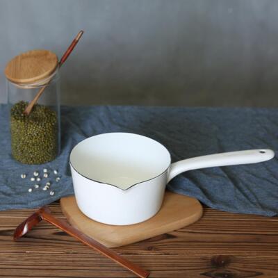 Emaille Milch Suppenpfanne Kochtopf Antihaft Schokolade Schmelztiegel Picknick 1-1,1L
