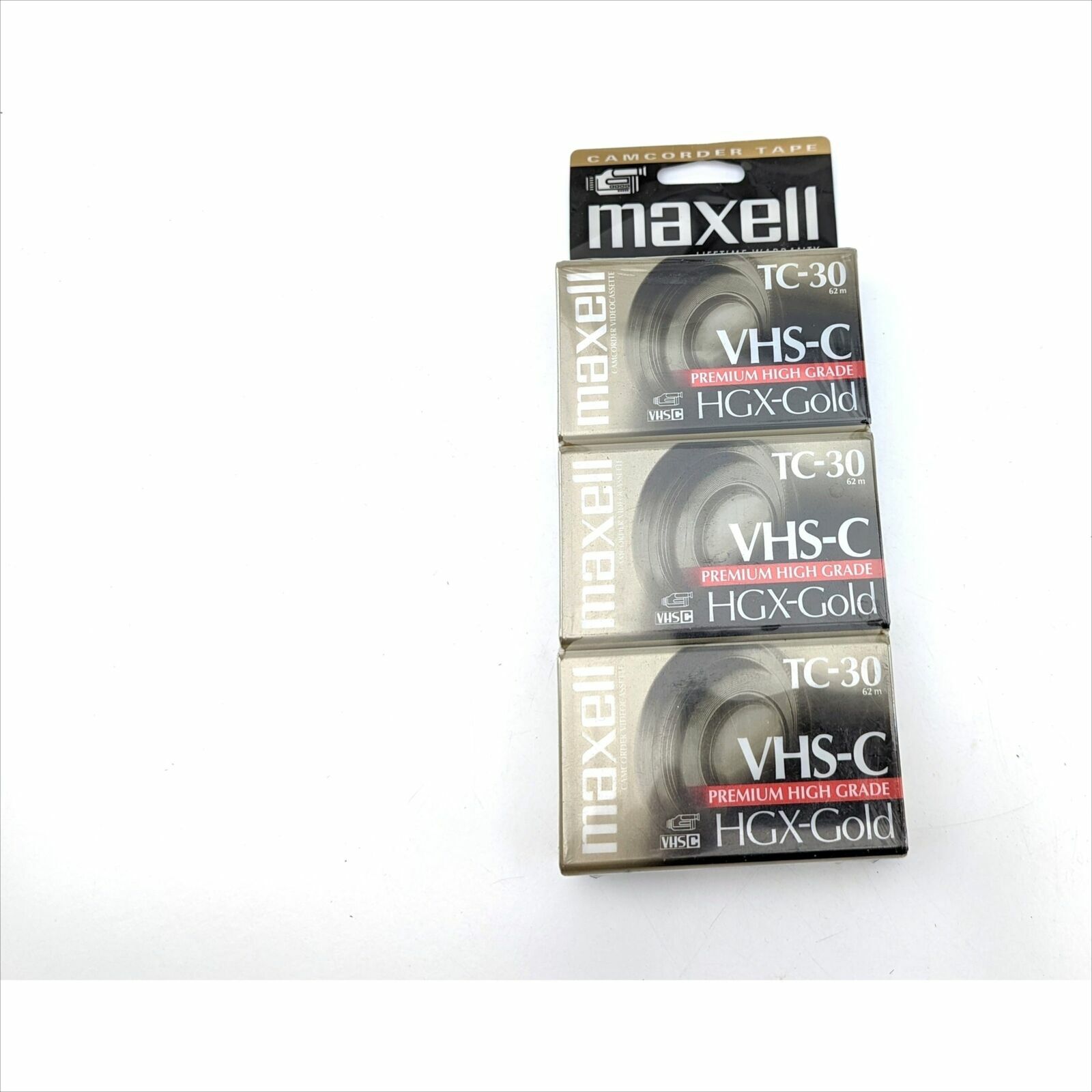 Maxell Camcorder Video Tapes VHS-C TC-30 HGX Gold Premium High Grade Lot of (3)-image