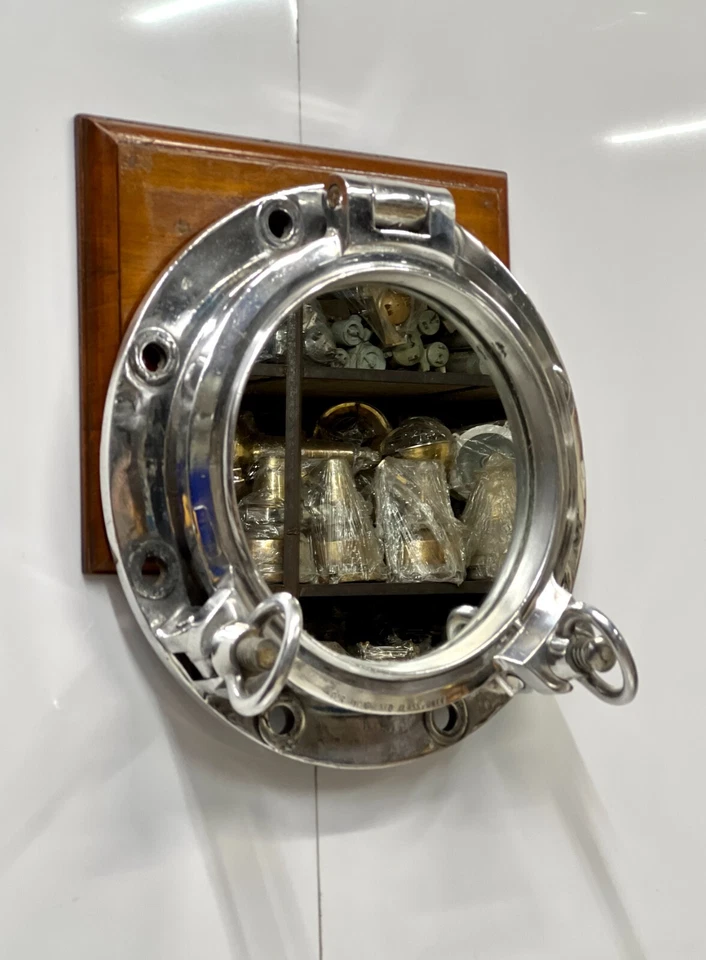 复古铝制圆形舷窗镜 – 航海工业艺术装饰风格 — 第 3/4 张图片