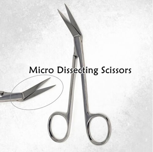 NUEVAS TIJERAS DE ACERO INOXIDABLE EN ÁNGULO IRIS 4,5" INSTRUMENTOS QUIRÚRGICOS DENTALES - Imagen 3 de 3