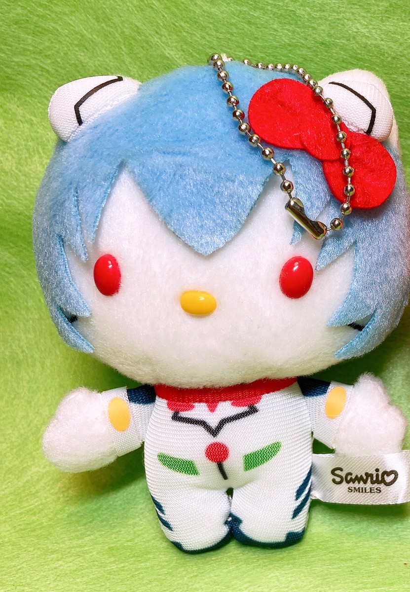 希少　EVANGELION×HELLO KITTY　ぷっくりマスコット ２個 Hello Kitty x EVANGELION Rei Asuka 2 Mini Figure Set Sanrio