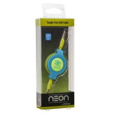 tasngle free aux cable neon retrak