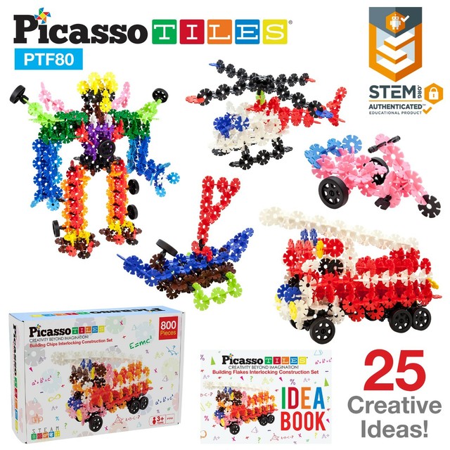 PicassoTiles Building Flakes 800pc W 
