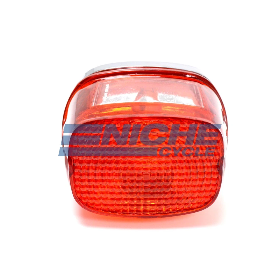 Luz de freno de lámpara trasera cromada doble grande Harley Davidson 73-98 XL 68008-73A Foto 2 de 4