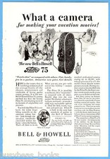 1928 BELL  HOWELL advertisement, FILMO Movie Camera, model 75