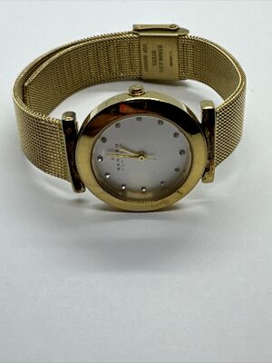 Skagen 107SGGD Women\'s Gold Tone Stainless Steel Analog Dial Quartz Watch AEA209 Skagen Diamond Quartz Gold Tone Watch - Etsy main image 3