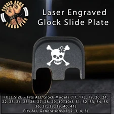 Lady CrossBones - Glock Rear Slide Plate Back Plate for Full Sized Glocks Gen1-5