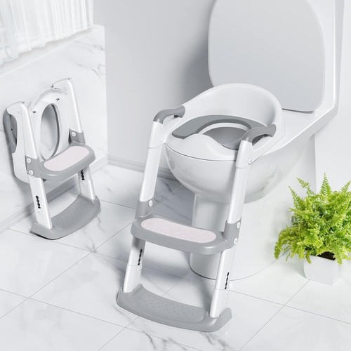 Potty Training Seat for Kids, Baby Toddler Toilet Potty Chair, Step Stool Ladder - Picture 2 of 7
