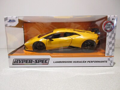 New 1:24 Scale JADA Hyper-Spec Yellow Lamborghini Huracan Performante Diecast