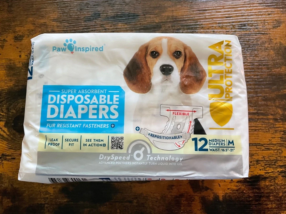 32ct Paw Inspired Ultra Protection Female Disposable Dog Diapers, M –  Barketshop