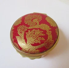 Halcyon Days Enamel Trinket Box Gold Brocade Metropolitan Opera