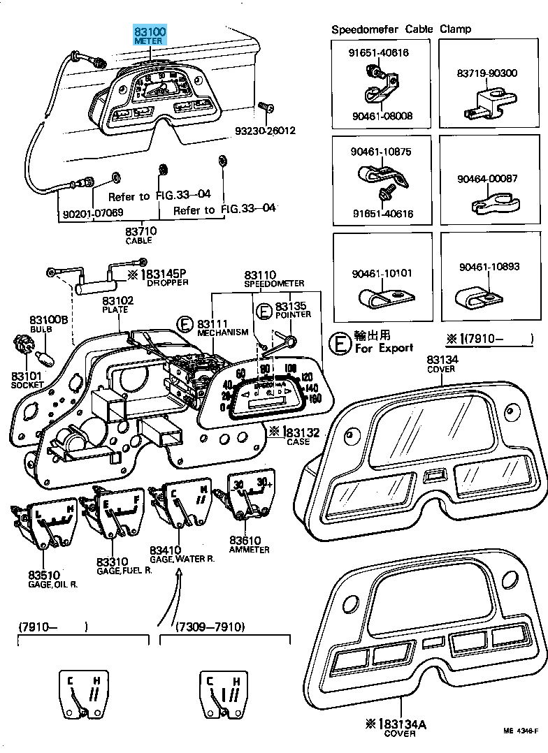 TOYOTA LAND CRUISER BJ40 FJ40 HJ45 Genuine Combination Meter Assy