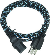 1-Pack 16 AWG Heavy Duty 3 Prong Braided Power Cord PC Power Cord, Computer Po