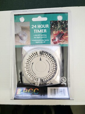 Power Cord & Cable Electromechanical Timer, 15 A, 125 V, 1875 W, 1-Outlet, 24 hr