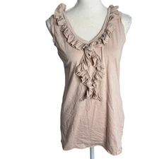 cabi light pink front flare sleeveless cotton tee top size M style#314