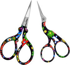 AQUEENLY Embroidery Scissors Vintage 2 Pcs Stainless Steel Stork Scissors Small