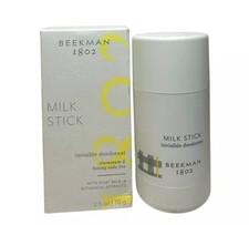 BEEKMAN 1802 Milk Stick Invisible Deodorant Aluminum Free Full Sz 2.5oz/70g NEW