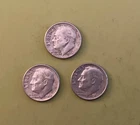 (3) 1963 D Roosevelt Dime 10c - 90% Silver US Dime 10 Cent Green 2