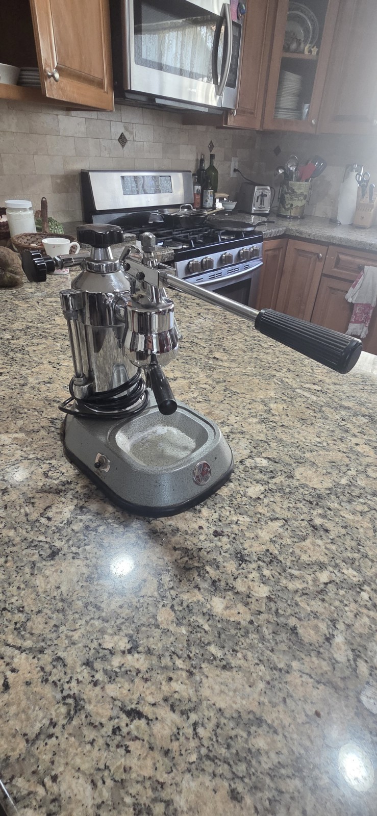 La Pavoni Europiccola Manual Lever Espresso Machine Silver Chrome w/ Portafilter