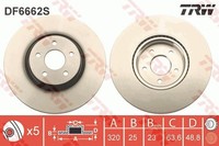 1X Trw DF6662S Bremsscheibe FüR Ford