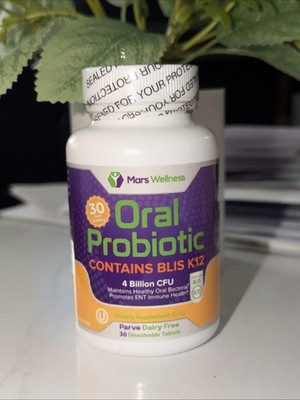 Oral Probiotic Supplement with BLIS K12 4 Billion CFU - Now Dairy Free 30 Tabl.