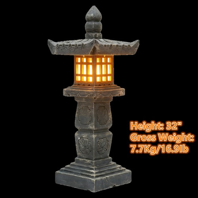 #ad #ad Pagoda Garden Statue Lamp Electric Powered Outdoor Landscape Light 32quot; Tall $165.00
