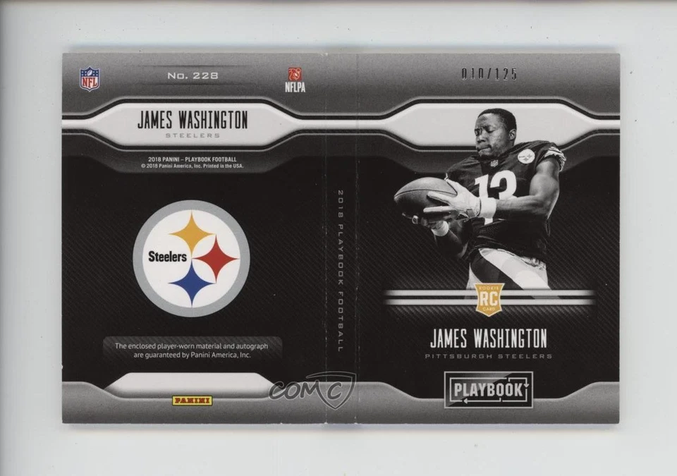 2018 Panini Playbook Jersey /125 James Washington #228 Rookie Auto RC - Image 2 of 2