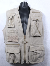 Banana Republic Safari Vest Men Large Photography Utility Vintage 80s Beige