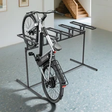 5-Slot Adjustable Height Bicycle Parking Rack Metal Bike Storage Organizer Rack