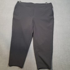 Nine West Straight Ankle Pants Womens 1X Black Stretch Pull On Trousers