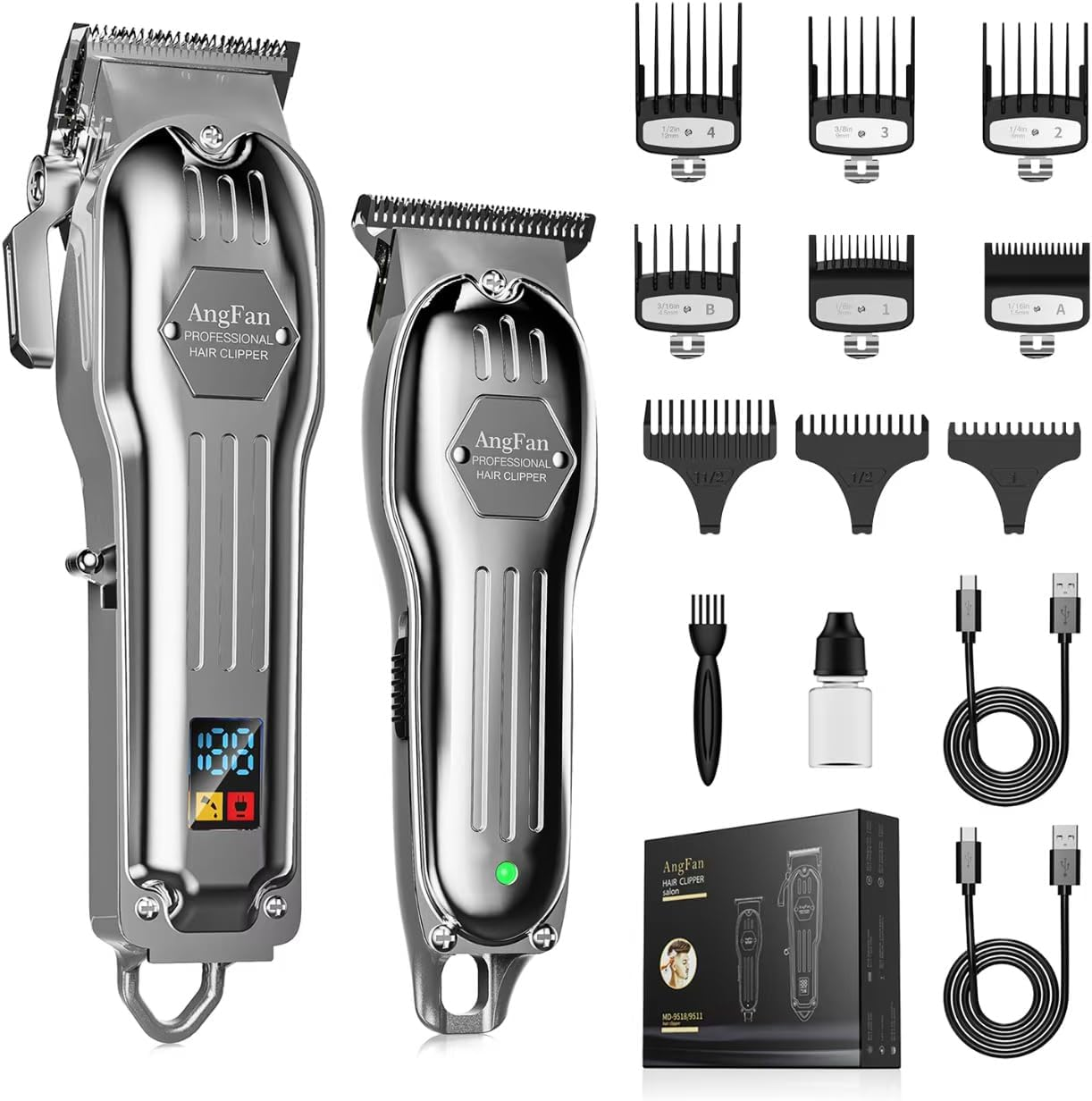 Hair Clippers for Men Cordless Clippers & Trimmers Set with LCD Display 7200RPM