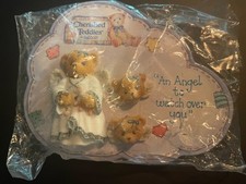 VTG NEW 1996 Cherished Teddies Angel To Watch Over You Lapel Pin  Earrings Set