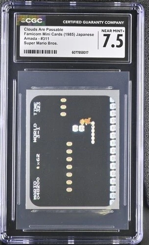 CGC 7.5 Vintage NES Super Mario Bros Mini Card 1985 Nintendo Amada - Collectible