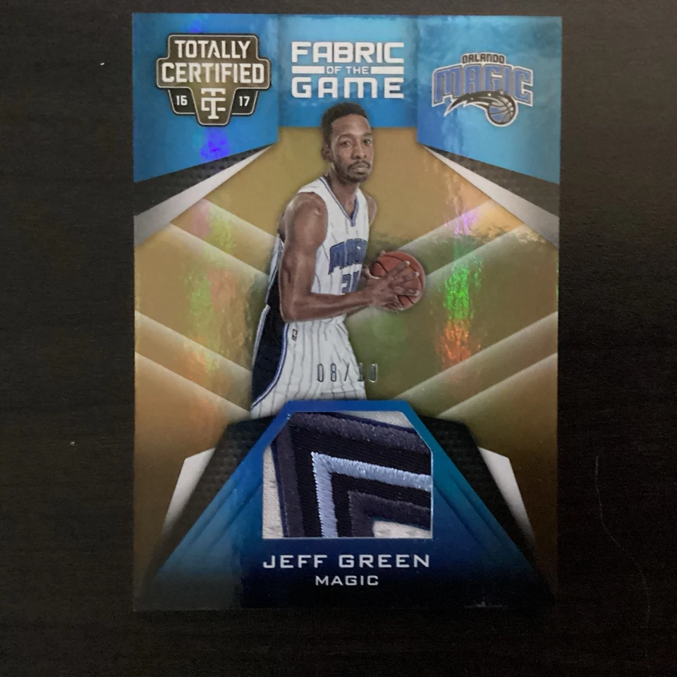 2016-17 Panini Totally Certified - Fabric of the Game  Jeff Green Gold /10 - Image 3 of 4