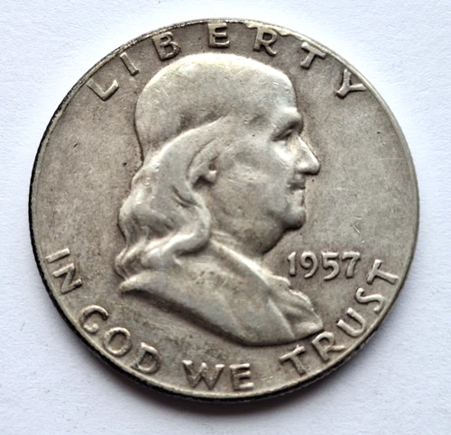 1957 BEN FRANKLIN HALF DOLLAR 90% SILVER
