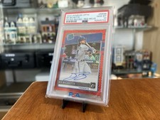 PSA 10 Bo Bichette /99 RC On Card Auto 2020 Optic Red Mojo Prizm Rated Rookie RR