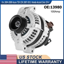 Alternator OEM 13980 For 2007-11 Honda CR-V Civic 2.4L 04-08 Acura CSX TSX 105A