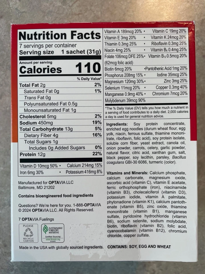 Optavia Homestyle Chicken Noodle Soup Mix - 7 Packets - New - Exp 6/13/26 - Image 2 of 4