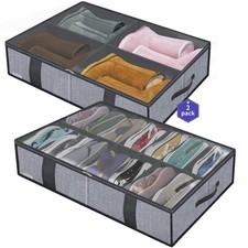Under Bed Shoe Storage Organizers for Kids Adults Fit 14 Pairs Shoes Part