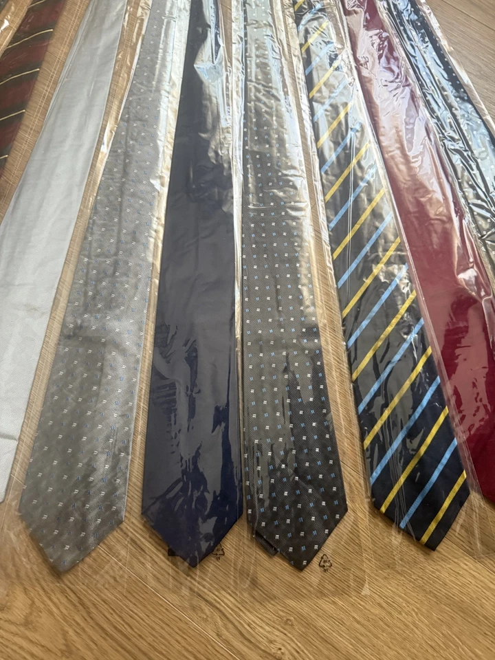 Lotto di 6 cravatte in seta Vintage Nos silk Tie Stock 16 pz New Lands'End - Imagen 3 de 4