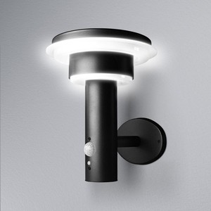LED Solar Lampa zewnętrzna Lampa ścienna Endura Style Double Circle Czarna 6W Solar