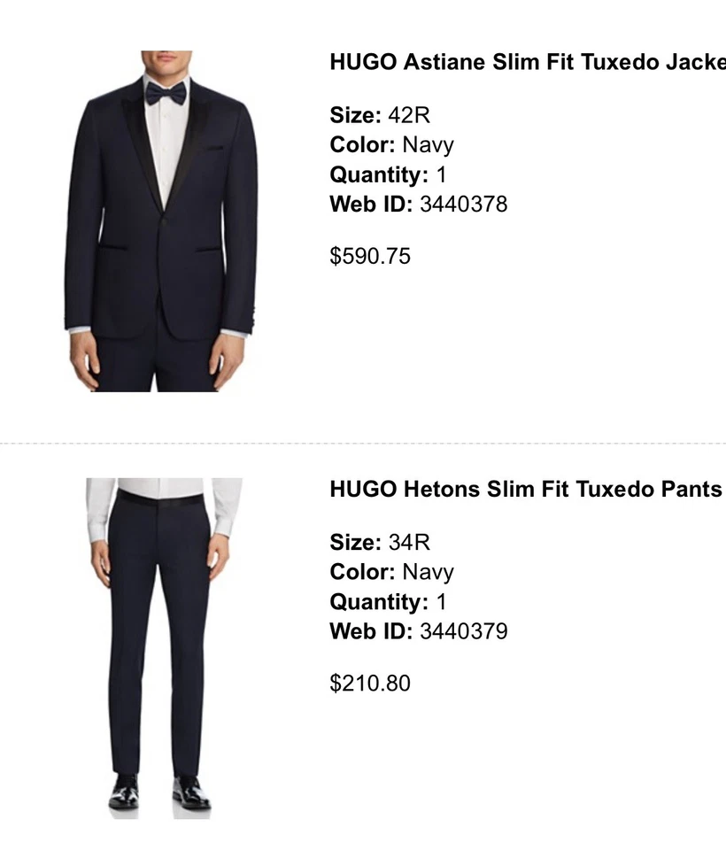 Tuxedo. Boss. Hugo Boss Tuxedo. Worn Once - Image 4 of 4