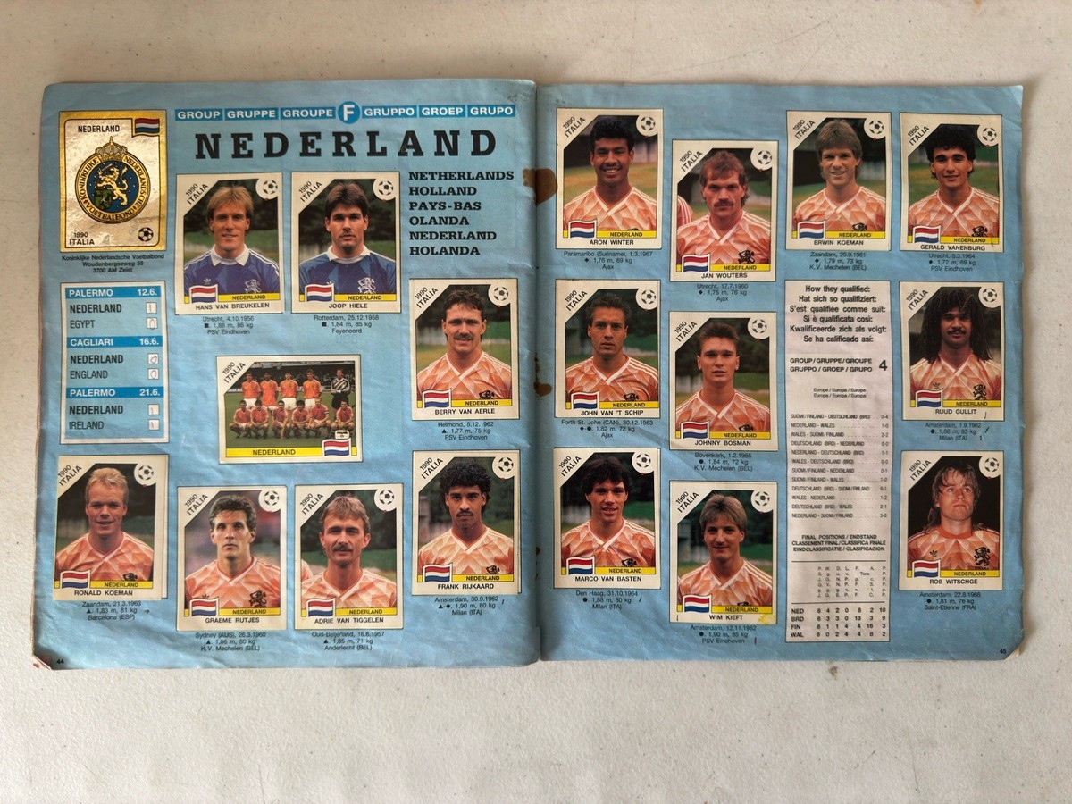 Album Panini Italia 90 World Cup FIFA COMPLETE Holanda Maradona