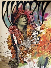 Jimi Hendrix Monterey Festival Concert Poster by Richey Beckett PRINTERS PROOF
