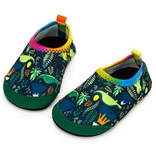 Baby Boys and Girls Swim Water Shoes Barefoot Aqua 7-8 Toddler Dinosaur/Green-1