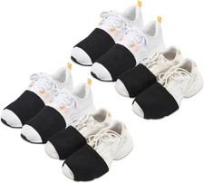 Socks for Dancing - 4 Pairs, Dance Shoe Covers Dancer Easy Blak+white 